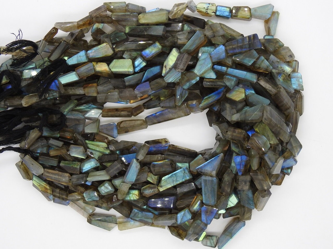 100%Natural ,Labradorite Faceted Tumble,Nuggets,Multi Flashy Fire,Handmade,Step Cut 14Inch Strand 20X8To10X5MM Approx (pme)TU2 | Save 33% - Rajasthan Living 11