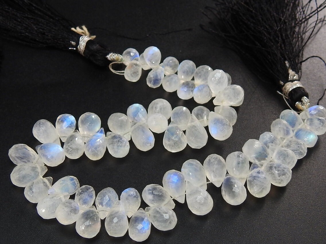 White Rainbow Moonstone Faceted Drop,Teardrop,Loose Bead,Multi Flashy Fire,For Making Jewelry,Wholesaler,Supplies,8Inch 100%Natural PME-BR2 | Save 33% - Rajasthan Living 21