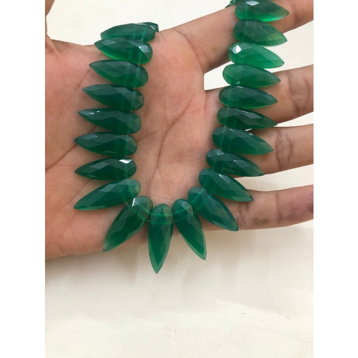 Beautiful green Faceted Onyx Faceted Necklace 11.00 Inches Pear Shape Gemstone Gift For Her | Save 33% - Rajasthan Living 6