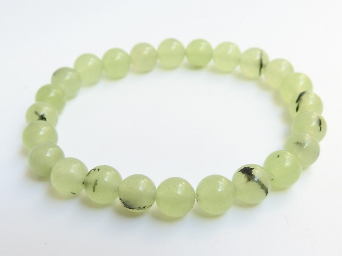 Prehnite Beaded Bracelet,Smooth,Sphere,Ball,Roundel,Beads,Wholesaler,Supplies,Gemstones For Jewelry,Gift For Her 24Piece 8MM Approx (pme)B4 | Save 33% - Rajasthan Living 15