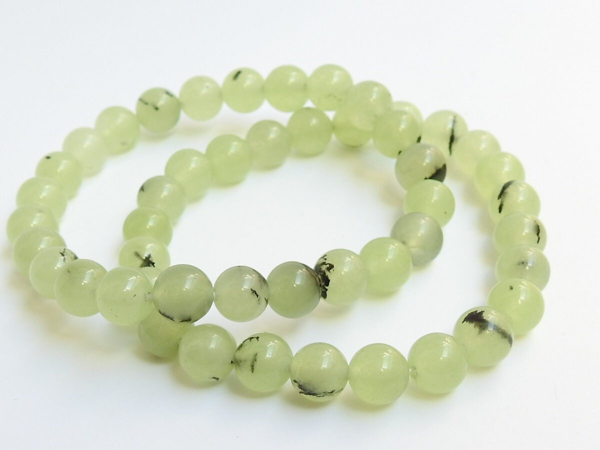 Prehnite Beaded Bracelet,Smooth,Sphere,Ball,Roundel,Beads,Wholesaler,Supplies,Gemstones For Jewelry,Gift For Her 24Piece 8MM Approx (pme)B4 | Save 33% - Rajasthan Living 16