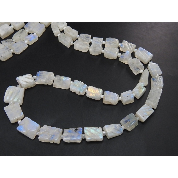 White Rainbow Moonstone Carving Tumble,Nugget,Flat Bead,Carved,Handmade,Loose Stone 100%Natural 14Inch 11X9 To 6X6 MM Approx (pme) TU5 | Save 33% - Rajasthan Living 6