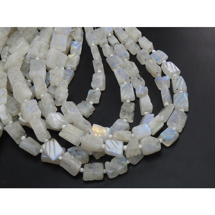 White Rainbow Moonstone Carving Tumble,Nugget,Flat Bead,Carved,Handmade,Loose Stone 100%Natural 14Inch 11X9 To 6X6 MM Approx (pme) TU5 | Save 33% - Rajasthan Living 9