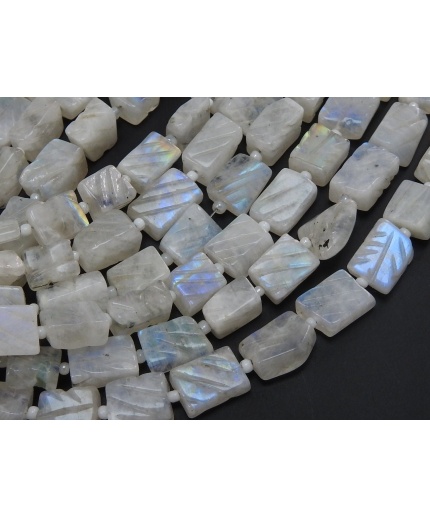 White Rainbow Moonstone Carving Tumble,Nugget,Flat Bead,Carved,Handmade,Loose Stone 100%Natural 14Inch 11X9 To 6X6 MM Approx (pme) TU5 | Save 33% - Rajasthan Living