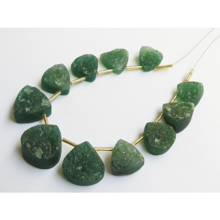 Natural Green Aventurine Druzy,Loose Rough,Raw Stone,Triangle Shape,11Piece Strand 20X20To13X13 MM Approx,Wholesaler,Supplies PME-R6 | Save 33% - Rajasthan Living 9