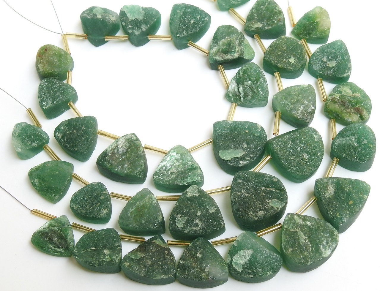 Natural Green Aventurine Druzy,Loose Rough,Raw Stone,Triangle Shape,11Piece Strand 20X20To13X13 MM Approx,Wholesaler,Supplies PME-R6 | Save 33% - Rajasthan Living 12