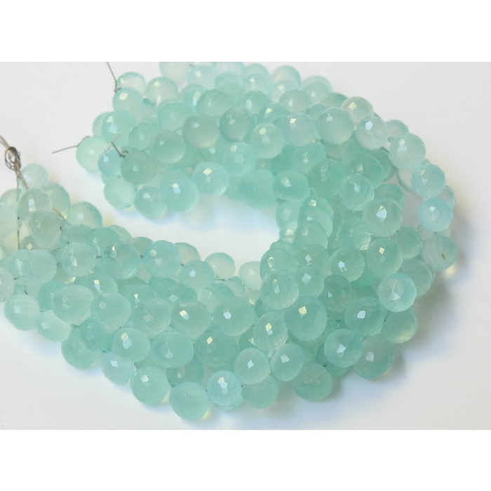 Aqua Blue Chalcedony Faceted Onion Shape,Drop,Teardrop,Briolettes 4Inch Strand 8X8To6X6MM Approx,Wholesaler,Supplies,New Arrivals PME-CY2 | Save 33% - Rajasthan Living 11