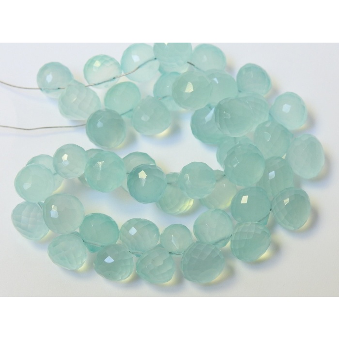 Aqua Blue Chalcedony Faceted Onion Shape,Drop,Teardrop,Briolettes 4Inch Strand 8X8To6X6MM Approx,Wholesaler,Supplies,New Arrivals PME-CY2 | Save 33% - Rajasthan Living 7