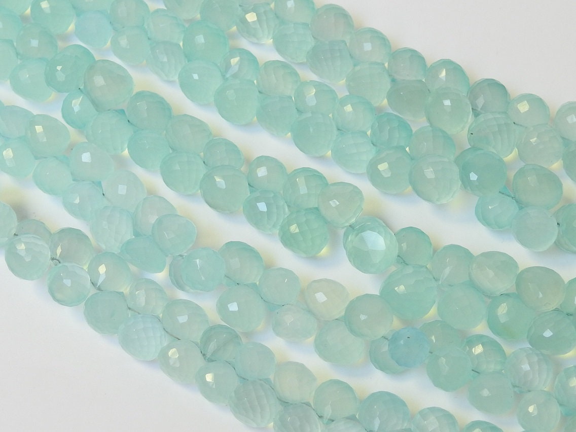 Aqua Blue Chalcedony Faceted Onion Shape,Drop,Teardrop,Briolettes 4Inch Strand 8X8To6X6MM Approx,Wholesaler,Supplies,New Arrivals PME-CY2 | Save 33% - Rajasthan Living 14