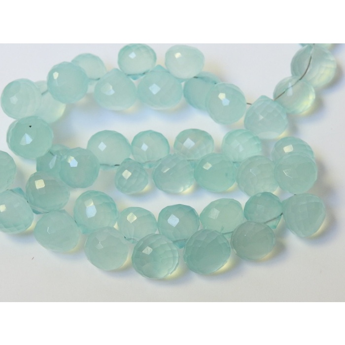 Aqua Blue Chalcedony Faceted Onion Shape,Drop,Teardrop,Briolettes 4Inch Strand 8X8To6X6MM Approx,Wholesaler,Supplies,New Arrivals PME-CY2 | Save 33% - Rajasthan Living 10