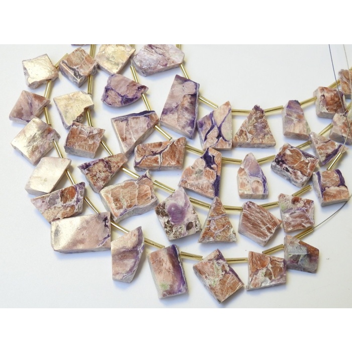 Charoite Polished Rough Slice,Slab,Stick,Loose Raw,11Pieces Strand 20X15To11X11MM Approx,Wholesaler,Supplies,100%Natural PME-R4 | Save 33% - Rajasthan Living 8
