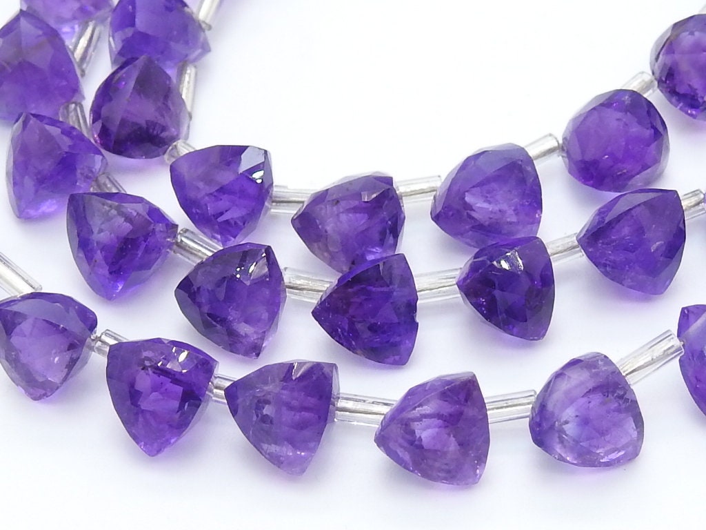 Amethyst Micro Faceted Trillions,Loose Stone,Briolettes,10Pieces Strand 7X7MM Approx,Wholesaler,Supplies,New Arrival,100%Natural PME-BR6 | Save 33% - Rajasthan Living 13