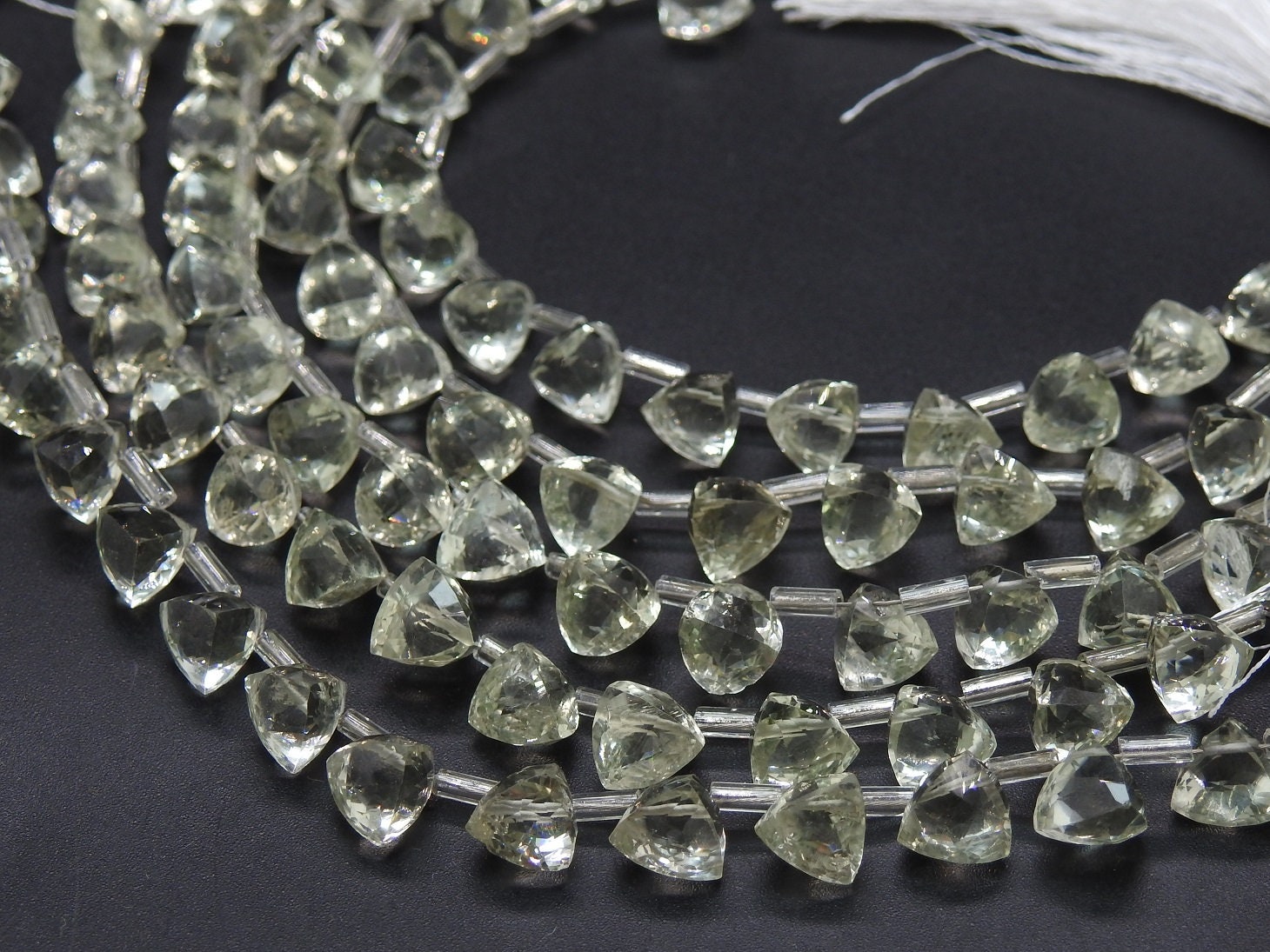 Natural Green Amethyst Micro Faceted Trillions,Triangle,Briolettes 10Piece Strand 7X7To6X6MM Approx Wholesale Price,New Arrival PME-BR6 | Save 33% - Rajasthan Living 14