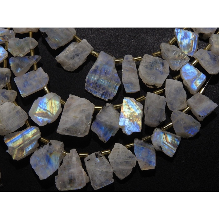 White Rainbow Moonstone Rough Slice,Slab,Nuggets,Polished,Loose Raw,Multi Flashy Fire 15Piece 25To12MM Long Approx 100%Natural (PME)R4 | Save 33% - Rajasthan Living 11