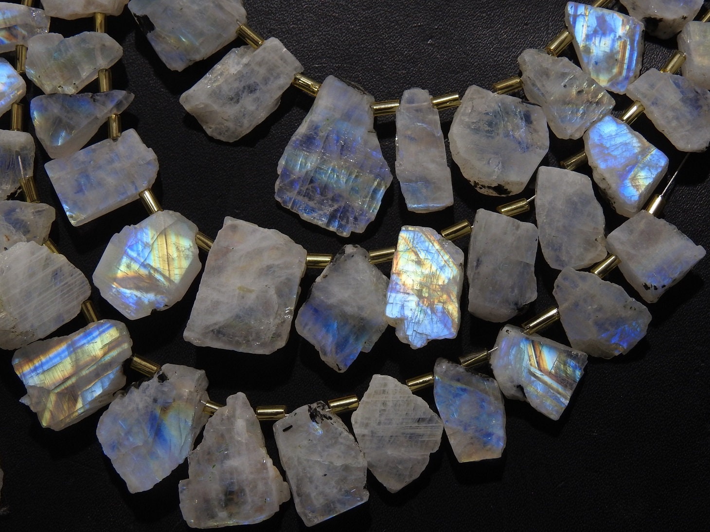 White Rainbow Moonstone Rough Slice,Slab,Nuggets,Polished,Loose Raw,Multi Flashy Fire 15Piece 25To12MM Long Approx 100%Natural (PME)R4 | Save 33% - Rajasthan Living 19