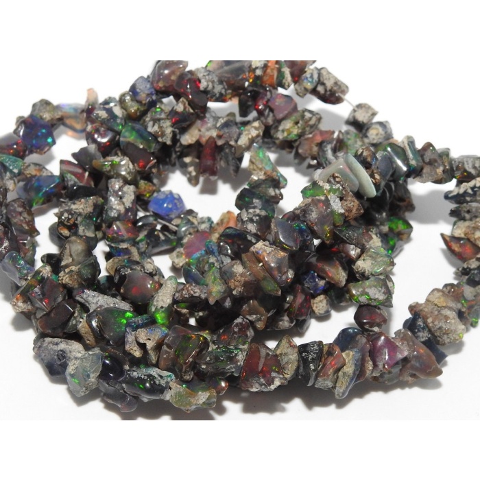 Reserved Ethiopian Black Opal Rough Beads,Chip,Uncut,Nuggets,Anklets,Multi Fire,Loose Raw Stone,16Inch Strand 7X4MM Approx PME-EO1 | Save 33% - Rajasthan Living 11