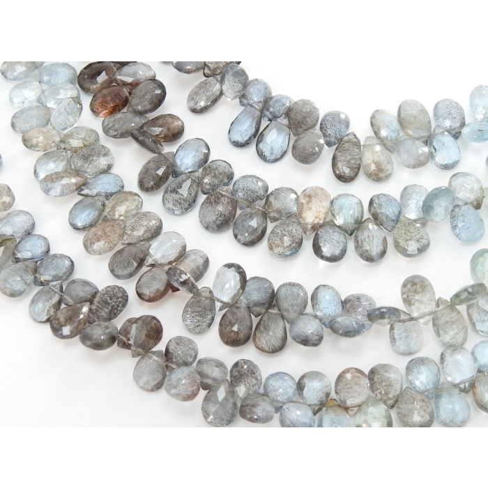 Moss Aquamarine Faceted Teardrop,Multi Shaded,Loose Bead 8Inch 9X6To8X5MM Approx Wholesale Price,New Arrival,100%Natural BB(BR4) | Save 33% - Rajasthan Living 10