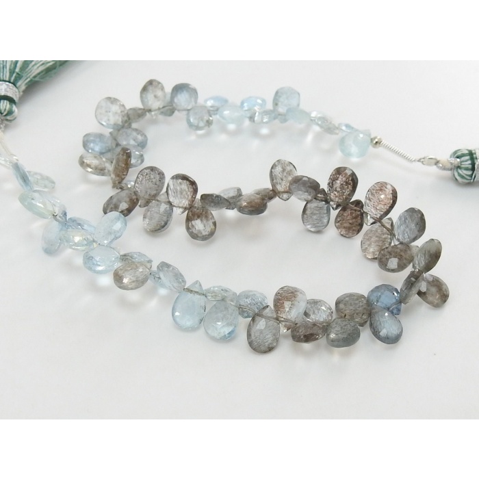 Moss Aquamarine Multi Shaded Faceted Teardrops,8Inch Strand 7X5To6X5MM Approx,Wholesaler,Supplies,100%Natural BB(BR4) | Save 33% - Rajasthan Living 7