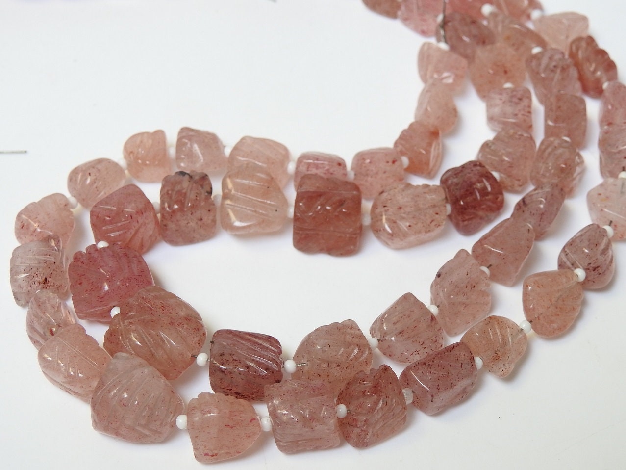 Strawberry Quartz Carving Bead,Tumble,Nuggets,Loose Stone,Handmade,For Making Jewelry,Wholesaler,12Inch 12X10To8X8MM Approx,PME-TU5 | Save 33% - Rajasthan Living 13