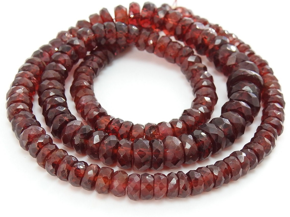 Mozambique Garnet Faceted Roundel Beads,Handmade,Loose Stone,Necklace,For Making Jewelry,16Inch Strand,Wholesaler,Supplies,100%NaturalBB(B6) | Save 33% - Rajasthan Living 23