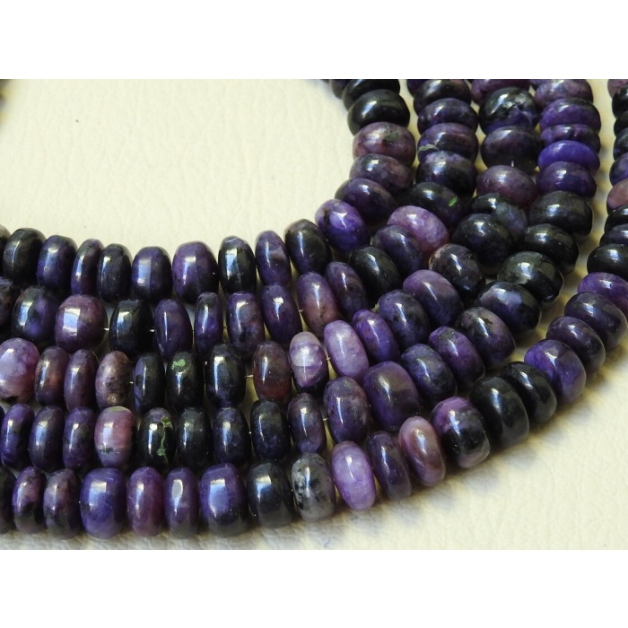 Charoite Smooth Roundel Bead,Shaded,Handmade,Loose Stone,Wholesaler,Supplies,Necklace,For Making Jewelry 8Inch Strand 100%Natural PME-B14 | Save 33% - Rajasthan Living 9