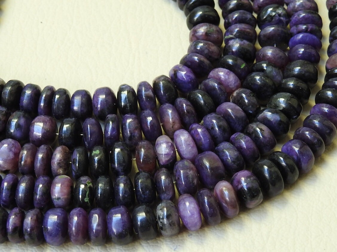 Charoite Smooth Roundel Bead,Shaded,Handmade,Loose Stone,Wholesaler,Supplies,Necklace,For Making Jewelry 8Inch Strand 100%Natural PME-B14 | Save 33% - Rajasthan Living 15