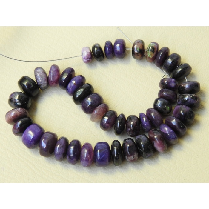 Charoite Smooth Roundel Bead,Shaded,Handmade,Loose Stone,Wholesaler,Supplies,Necklace,For Making Jewelry 8Inch Strand 100%Natural PME-B14 | Save 33% - Rajasthan Living 8