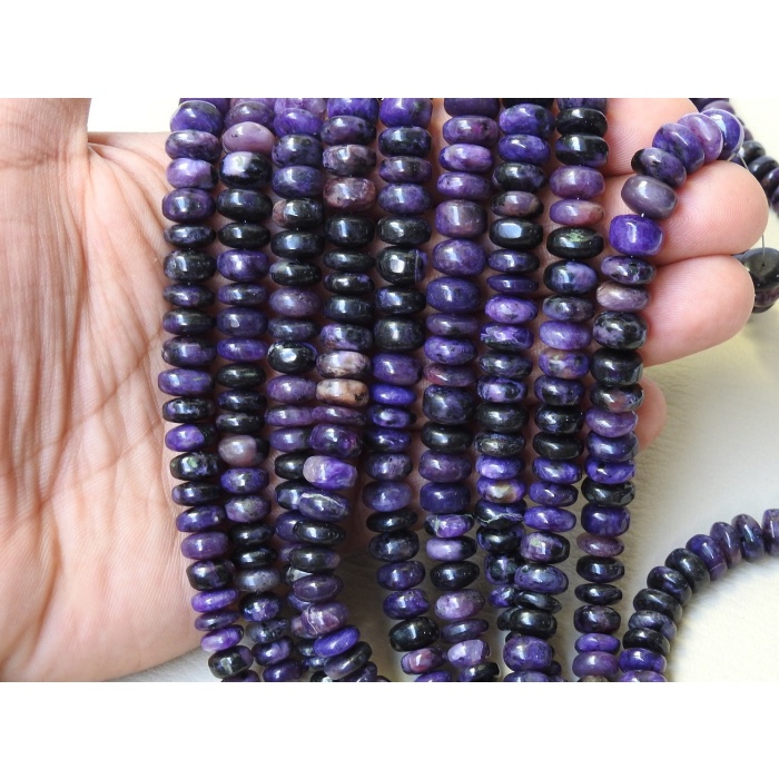 Charoite Smooth Roundel Bead,Shaded,Handmade,Loose Stone,Wholesaler,Supplies,Necklace,For Making Jewelry 8Inch Strand 100%Natural PME-B14 | Save 33% - Rajasthan Living 10