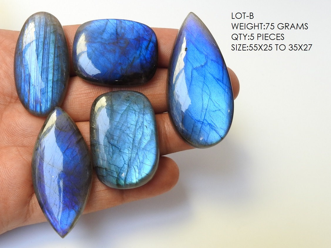 Labradorite Smooth Cabochon Lot,Blue Flashy Fire,Fancy Shapes,Loose Stone,Handmade Gemstone,For Making Pendents,Jewelry 100%Natural PME(C1) | Save 33% - Rajasthan Living 16