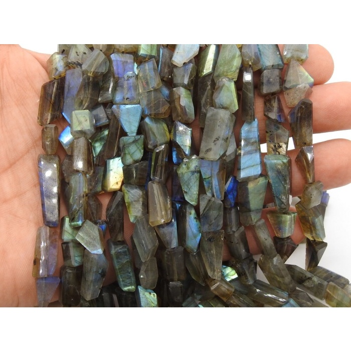 100%Natural ,Labradorite Faceted Tumble,Nuggets,Multi Flashy Fire,Handmade,Step Cut 14Inch Strand 20X8To10X5MM Approx (pme)TU2 | Save 33% - Rajasthan Living 8