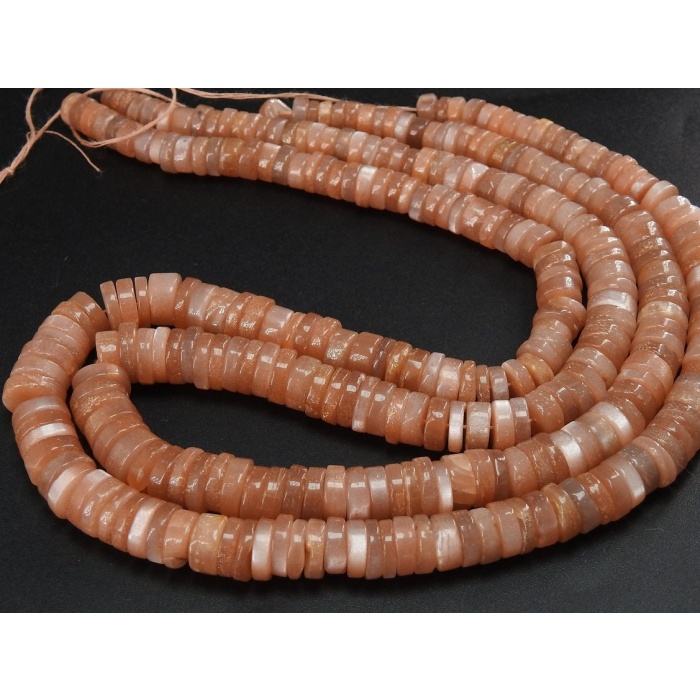 Natural Peach Moonstone Smooth Tyre,Coin,Button Shape,Beads,16Inch Strand 9X5MM Approx,Wholesale Price,New Arrival PME-T1 | Save 33% - Rajasthan Living 9