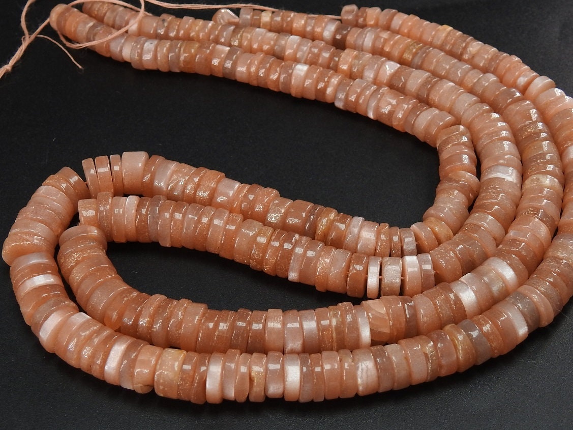 Natural Peach Moonstone Smooth Tyre,Coin,Button Shape,Beads,16Inch Strand 9X5MM Approx,Wholesale Price,New Arrival PME-T1 | Save 33% - Rajasthan Living 14