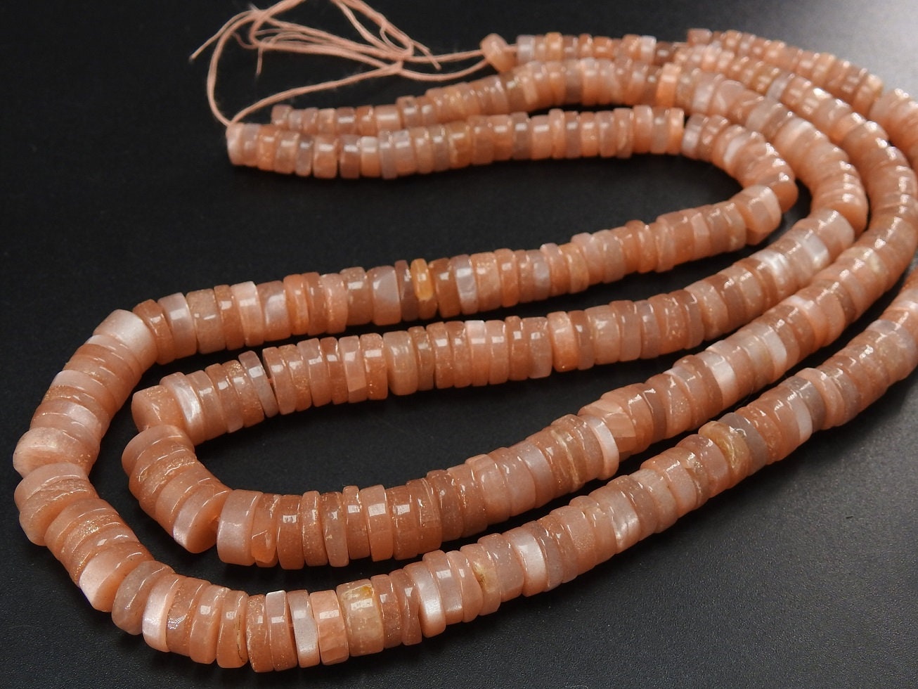 Natural Peach Moonstone Smooth Tyre,Coin,Button Shape,Beads,16Inch Strand 9X5MM Approx,Wholesale Price,New Arrival PME-T1 | Save 33% - Rajasthan Living 11