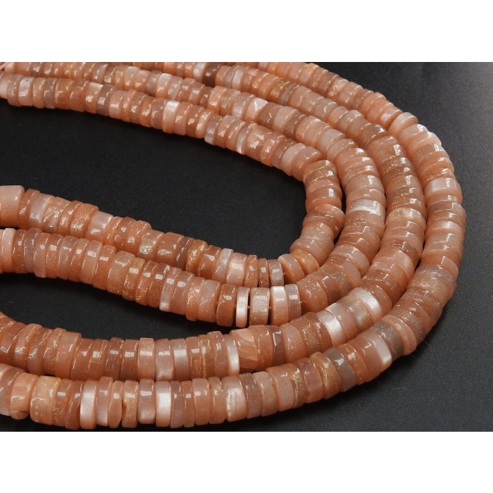 Natural Peach Moonstone Smooth Tyre,Coin,Button Shape,Beads,16Inch Strand 9X5MM Approx,Wholesale Price,New Arrival PME-T1 | Save 33% - Rajasthan Living 7