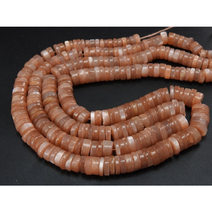 Natural Peach Moonstone Smooth Tyre,Coin,Button Shape,Beads,16Inch Strand 9X5MM Approx,Wholesale Price,New Arrival PME-T1 | Save 33% - Rajasthan Living 10