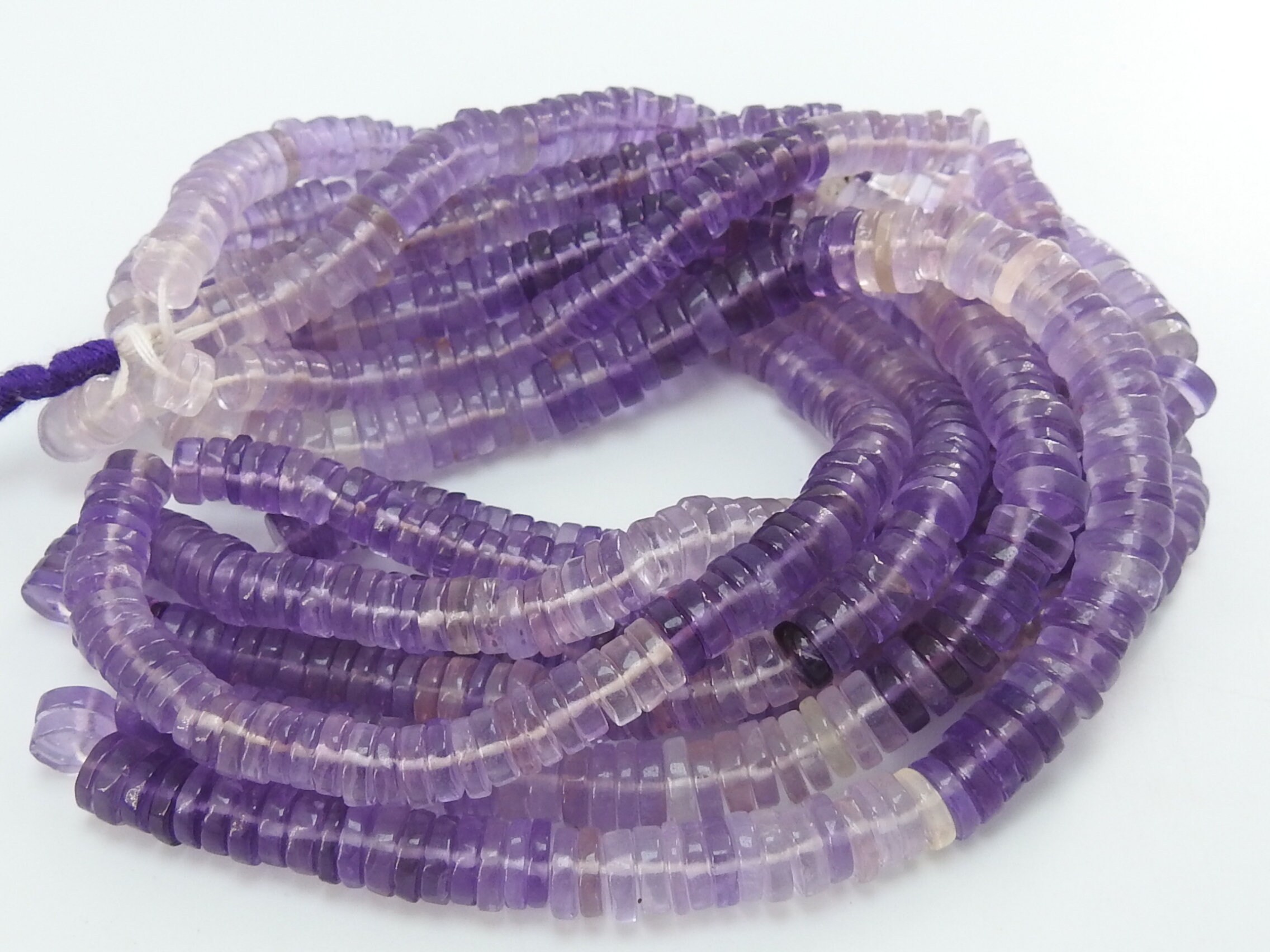Natural Amethyst Smooth Tyre,Coin,Button,Wheel Shape Bead,Multi Shaded,Loose Stone,Wholesaler,Supplies New Arrival 16Inch Strand (Pme)T1 | Save 33% - Rajasthan Living 22