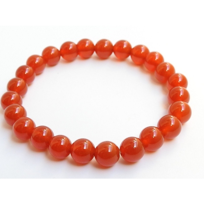 Carnelian Bracelet,Sphere Ball,Round Bead,Smooth,Handmade,Loose Stone,Fashionable Jewelry,Personalized Gift 8Inch 8MM Approx (pme)B4 | Save 33% - Rajasthan Living 6