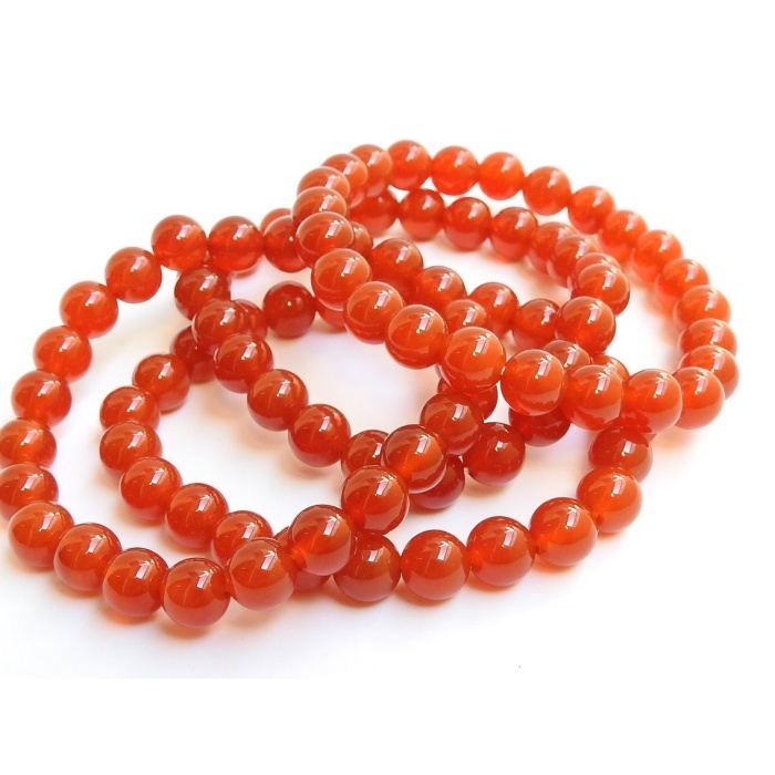 Carnelian Bracelet,Sphere Ball,Round Bead,Smooth,Handmade,Loose Stone,Fashionable Jewelry,Personalized Gift 8Inch 8MM Approx (pme)B4 | Save 33% - Rajasthan Living 8