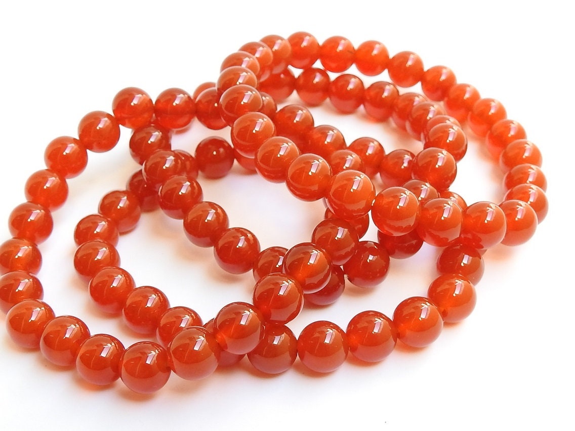 Carnelian Bracelet,Sphere Ball,Round Bead,Smooth,Handmade,Loose Stone,Fashionable Jewelry,Personalized Gift 8Inch 8MM Approx (pme)B4 | Save 33% - Rajasthan Living 14