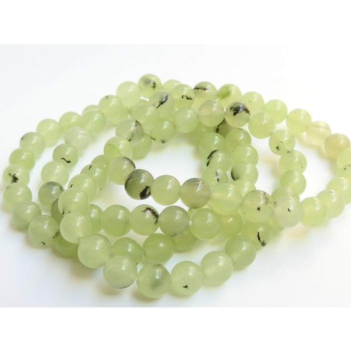 Prehnite Beaded Bracelet,Smooth,Sphere,Ball,Roundel,Beads,Wholesaler,Supplies,Gemstones For Jewelry,Gift For Her 24Piece 8MM Approx (pme)B4 | Save 33% - Rajasthan Living 6
