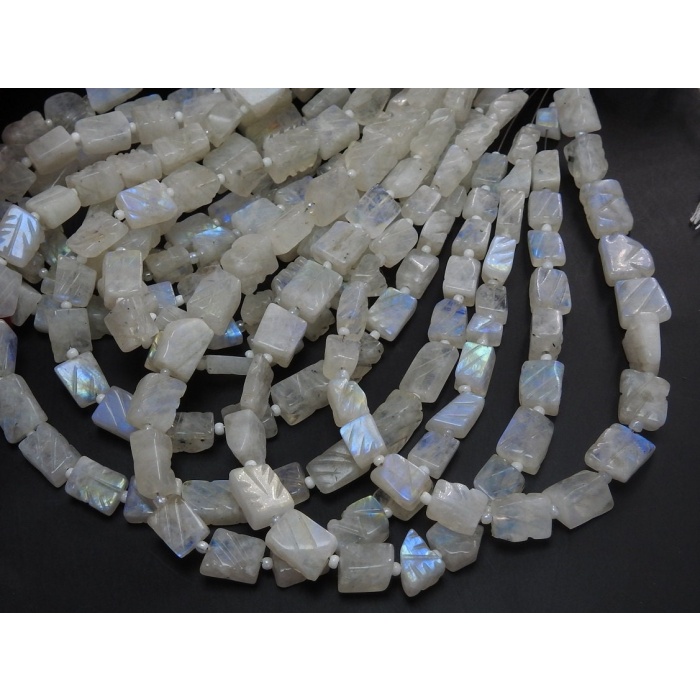 White Rainbow Moonstone Carving Tumble,Nugget,Flat Bead,Carved,Handmade,Loose Stone 100%Natural 14Inch 11X9 To 6X6 MM Approx (pme) TU5 | Save 33% - Rajasthan Living 11