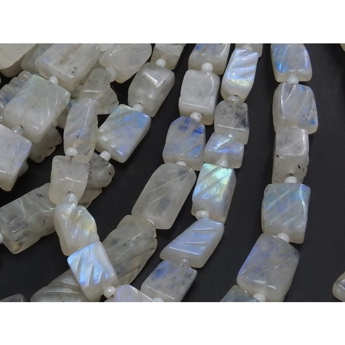 White Rainbow Moonstone Carving Tumble,Nugget,Flat Bead,Carved,Handmade,Loose Stone 100%Natural 14Inch 11X9 To 6X6 MM Approx (pme) TU5 | Save 33% - Rajasthan Living 10