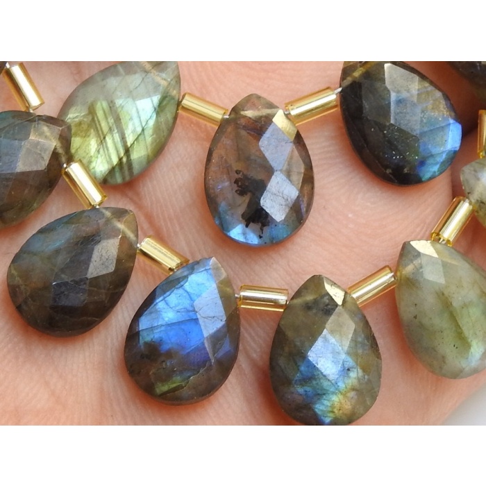 Labradorite Faceted Teardrop,Drop,Loose Stone,Multi Flashy Fire,Wholesale Price,New Arrival,12X8MM,100%Natural,PME-CY3 | Save 33% - Rajasthan Living 6