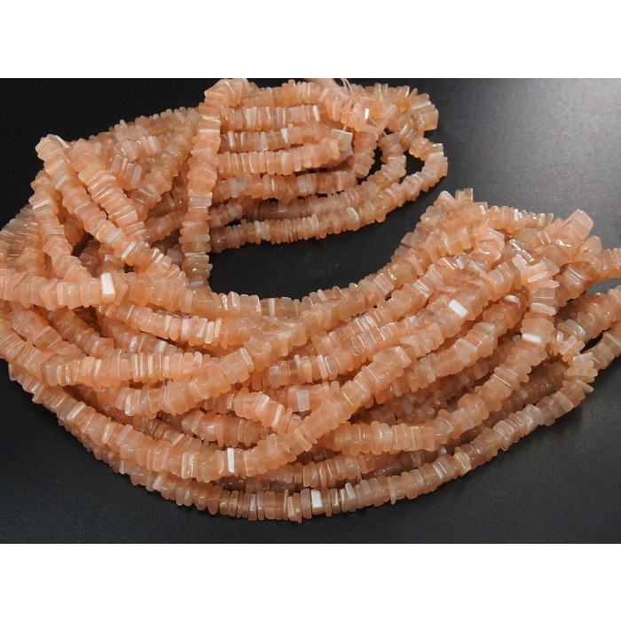 Natural Moonstone Smooth Heishi,Square,Cushion Shape Bead,Peach Color,16Inch Strand 4MM Approx,Wholesale Price,New Arrival PME-H1 | Save 33% - Rajasthan Living 7