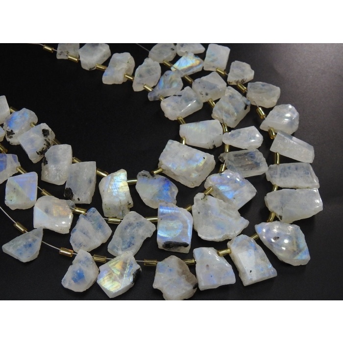 White Rainbow Moonstone Rough Slice,Slab,Nuggets,Polished,Loose Raw,Multi Flashy Fire 15Piece 25To12MM Long Approx 100%Natural (PME)R4 | Save 33% - Rajasthan Living 13
