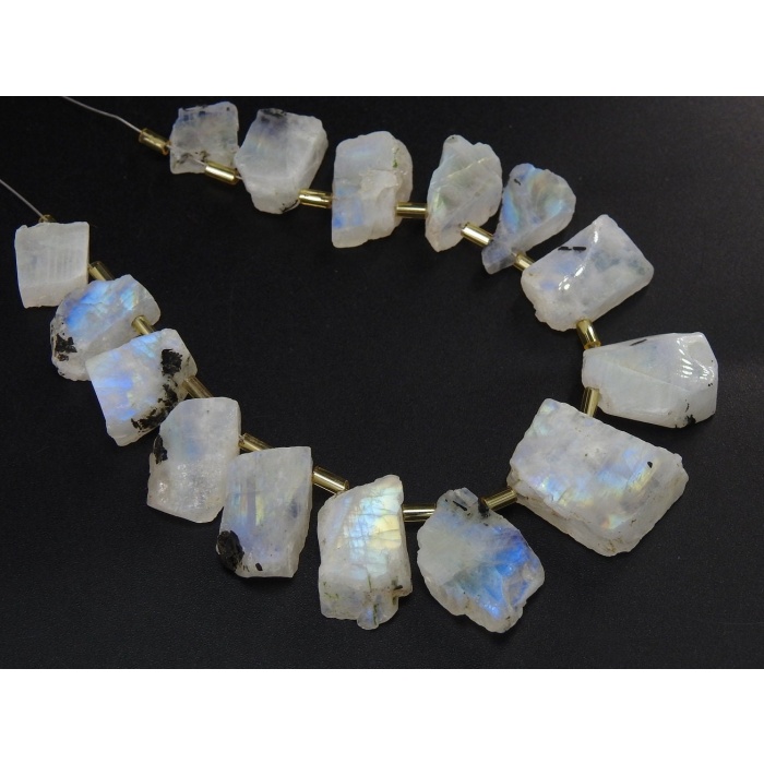 White Rainbow Moonstone Rough Slice,Slab,Nuggets,Polished,Loose Raw,Multi Flashy Fire 15Piece 25To12MM Long Approx 100%Natural (PME)R4 | Save 33% - Rajasthan Living 9