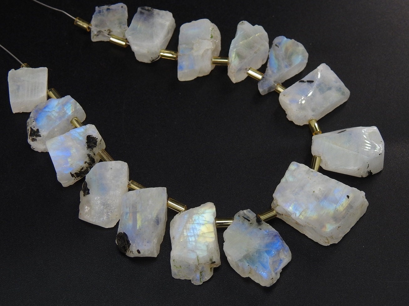 White Rainbow Moonstone Rough Slice,Slab,Nuggets,Polished,Loose Raw,Multi Flashy Fire 15Piece 25To12MM Long Approx 100%Natural (PME)R4 | Save 33% - Rajasthan Living 17