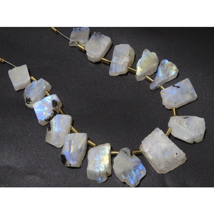 White Rainbow Moonstone Rough Slice,Slab,Nuggets,Polished,Loose Raw,Multi Flashy Fire 15Piece 25To12MM Long Approx 100%Natural (PME)R4 | Save 33% - Rajasthan Living 12