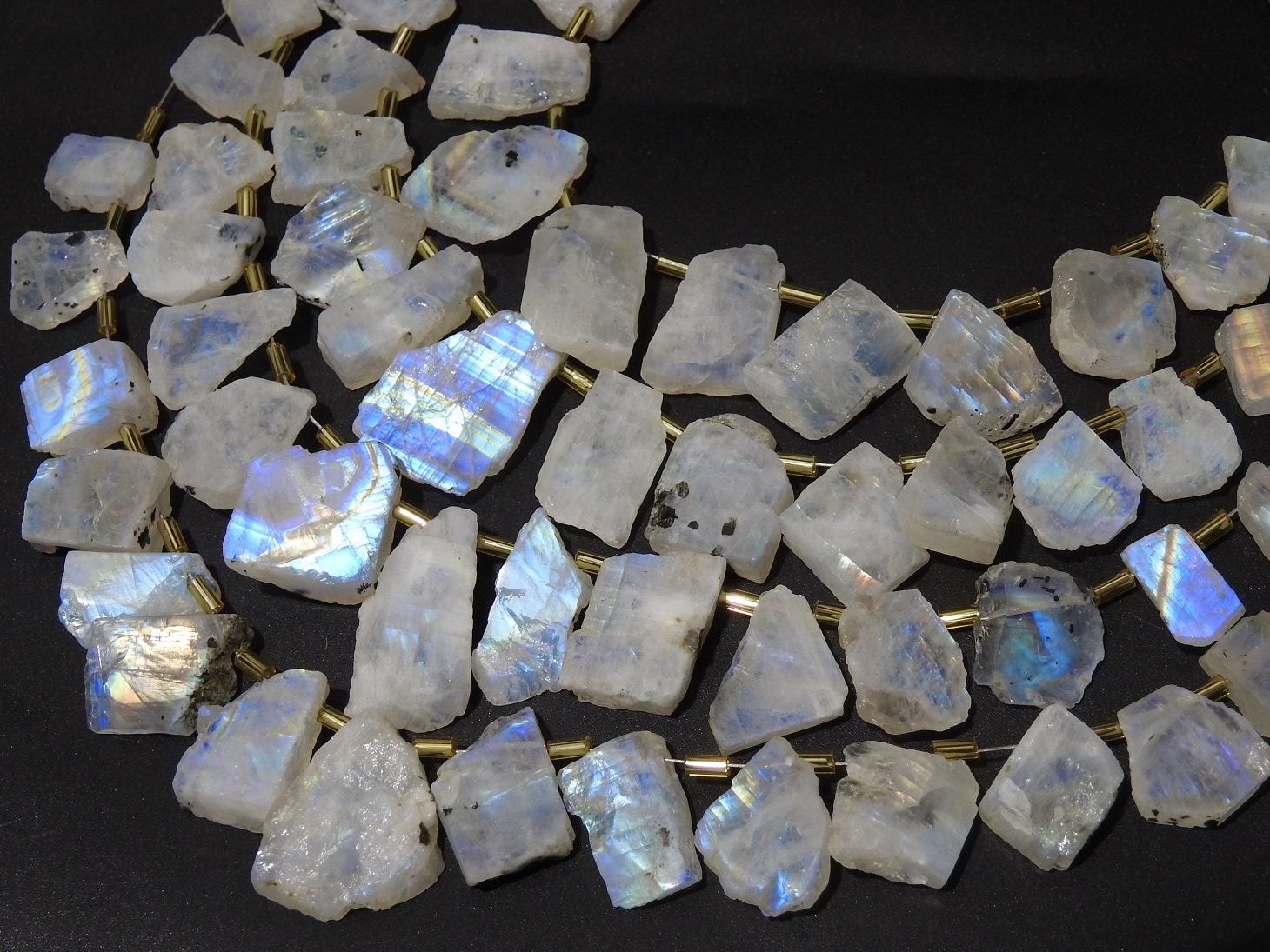 White Rainbow Moonstone Rough Slice,Slab,Nuggets,Polished,Loose Raw,Multi Flashy Fire 15Piece 25To12MM Long Approx 100%Natural (PME)R4 | Save 33% - Rajasthan Living 18
