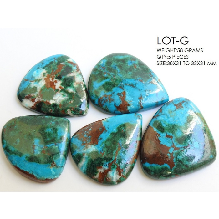 Azurite Malachite Cabochons Lot,Smooth,Fancy Shape,One Side Polished,Loose Stone,Wholesale Price,New Arrival,100%Natural C3 | Save 33% - Rajasthan Living 6